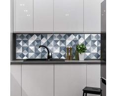 Ambiance-Live Sticker adhésifs carrelages | Sticker Autocollant Carreaux de Ciment - Mosaïque carrelage mural salle de Bain et Cuisine | Carreaux de Ciment Adhésif - Tuiles 20 x 20 cm - 24 Pièces