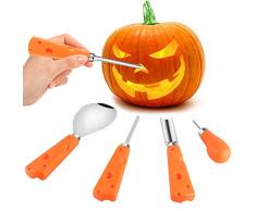 Halloween Kit de Sculpture de Citrouille, Pumpkin Carving Kit Outils de Sculpture en Acier Inoxydable pour la Décoration d’Halloween Sculpture DIY Citrouille