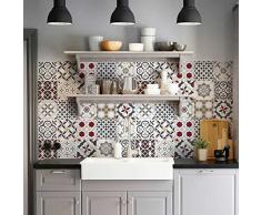 10 Pieces 20x20 cm - PS00166 Adhésive décorative à Carreaux pour Salle de Bains et Cuisine Stickers carrelage - Made in Italy - Stickers Design