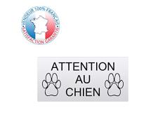 GRAVURE CONCEPT Plaque de Maison Attention AU Chien adhésive | 10 cm X 5 cm (Gris)