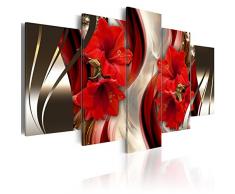 murando - Impression sur toile - 100x50 cm - 5 pieces - Image sur toile - Images - Photo - Tableau - motif moderne - Décoration - tendu sur chassis - abstraction abstrait fleurs b-C-0063-b-n