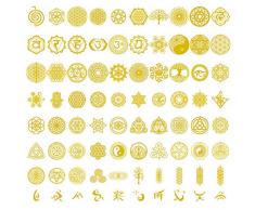 WE-WHLL 80 Pcs Cuivre Orgonite Autocollant Arbre Vie Énergie Tour Pyramide Époxy Résine Artisanat