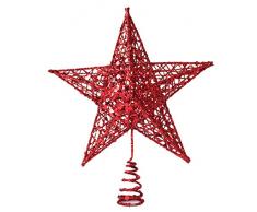 La Vogue Cimier Noël Étoile Fer Paillette Decoration Etoile Pour Sommet Sapin Arbre Noel Cour Rouge