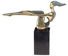 aubaho Statuette en Bronze Style Antique Moderne Femme Madame Statue Figure 33cm