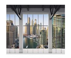 murando Papier peint intissé 400x280 cm Décoration Murale XXL Poster Tableaux Muraux Tapisserie Photo Trompe l'oeil Ville Panorama Fenetre c-A-0074-a-c