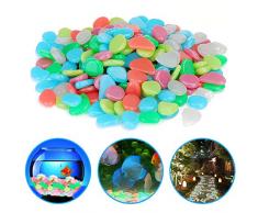 KATELUO 200 Pcs Pierre Lumineuse, Galet Lumineux Cailloux Artificielsdans la Nuit pour Extérieur Jardin Aquarium Chemins Chambre denfant Piscine Pelouse Cour Pierres Décoratives