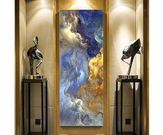 HCHD Peinture À lhuile Abstraite Couleurs Unreal Toile Paysage Poster Blue Wall Art Peinture Murale Salon Hanging Art Moderne Imprimer Peint (Size (inch) : 60x163cm no Frame)