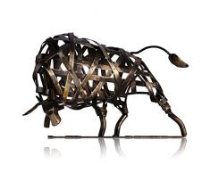 Tooarts Taureau Sculpture en Métal Fer Tressé Bovins Maison Ameublement Articles Artisanat