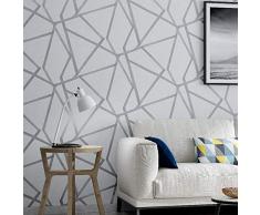 Gris géométrique Papier Peint Salon Chambre Gris Blanc Design Moderne Patterned Papier Mural Rouleau Home Décor 10 m * 53cm Papier Peint 3D