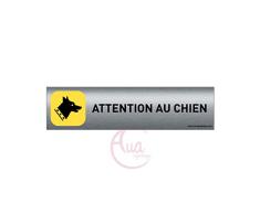 Plaque de porte aluminium brossé imprimé -Dimensions 200 x 50 mm - Double face adhésif au dos - Impression UV directement sur laluminium (Pas de contre collage) (attention au chien)