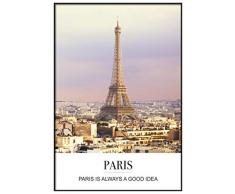 Panorama Poster Coucher du Phrase Ville de Paris 50 x 70 cm - Imprimée sur Poster de Grande qualité - Poster Ville - Poster Moderne pour la Maison - Décoration Murale Vintage - Photos