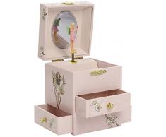 TROUSSELIER - Fée - Flower Fairies - Boîte à Bijoux Musicale - Idéal Cadeau Jeune Fille - Phosphorescent - Brille dans la nuit - Musique Rapsodie de Rachmaninov - Colori Ivoire