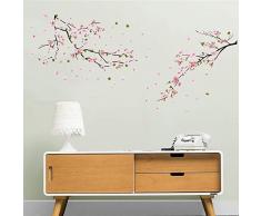 ufengke Stickers Muraux Fleur de Pêche Autocollants Mural Arbre Branche pour Chambre Enfants Fille Salon Décoration Murale