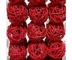 Rattankugeln 30 St., 5 cm boules de rotin sparbox, Rotin, rouge, 5 cm