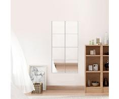GLOGLOW 9 Pièces Miroir Stickers Muraux en Plastique Carreaux Miroir Autocollants Carrés 6 Pouces par 6 Pouces Non Verre Miroir Autocollants Miroir Stickers pour Maison Décor À La Maison