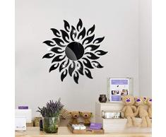 Yolistar 27 Pcs Fleur du Soleilr Miroir Autocollant Noir, Acrylique Brillant Miroir Decoration Murale, 3D Moderne Miroir Adhesif Mural DIY, Decoration Maison Mirroir Murales