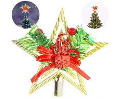Osuter Arbre de Noël Topper Plastique Noël Étoile 14cm Etoile de Sapin de Noel pour Arbre de Noël Fête Décoration