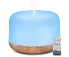 Diffuseur Huiles Essentielles Electrique, 300ml Diffuseur Huile Dssentielle Maison Ultrasonique avec Télécommande et Humidificateur avec 7LED Couleurs, Brume Réglable, Arrêt Automatique B-right