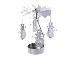 Chiic Bougeoir Métal,Bougeoir Noel,Spinning Bougeoirs Tea Light Centre Bougeoir Deco Noel Table