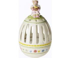 Villeroy & Boch Bunny Family Bougeoir Œuf, 2 pièces, 15 cm, Porcelaine, Blanc/Multicolore