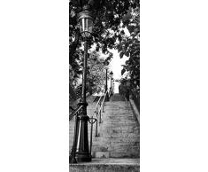 Scenolia Stickers Affiche Autocollante de Porte - Escalier du Sacré Cœur Montmartre 85 x 205 cm - Décoration Murale Poster Adhésif Trompe lOeil - Pose Facile et Qualité HD