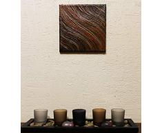 Tableau contemporain : Fluide marron (20 x 20 cm)