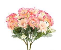 NAHUAA 2pcs Fleurs Artificielles Chrysanthème Artificiel Gerbera Bouquet Fleur Artificielle Extérieur Intérieur Décoration pour Mariage Maison Ameublement Jardin Fête