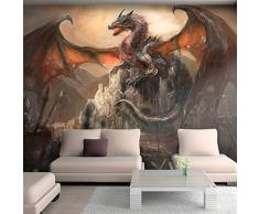 murando Papier peint intissé 200x140 cm Décoration Murale XXL Poster Tableaux Muraux Tapisserie Photo Trompe loeil dragon g-A-0080-a-b