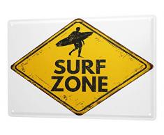 LEotiE SINCE 2004 Plaque en Métal Métallique Poster Mural tin Sign Étiquettes Avertissement Panneaux Interdiction Zone de Surf