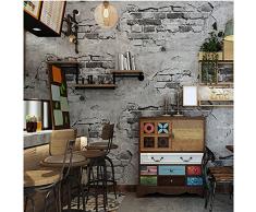 Yosot 3D Rétro Mur Brique Ciment Étanche Effet Papier Peint Chambre Salon Restaurant Fond Papier Peint Gris Foncé