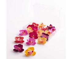 artplants.de Fleurs dorchidée phalaenopsis artificielles, Rose-Violet-Jaune, Lot de 18 dans Une boîte - Fleur artificielles - Orchidée Artificielle