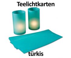 Quantité réduction. Carte Carte/Lumière/Thé/photophore en carton papier – Transparent Turquoise –//bemalbar et imprimable. dl Türkis