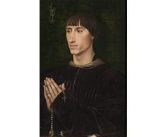 Rogier Van Der Weyden Giclée Impression sur Toile-De célèbres Tableaux Beaux Arts Affiche-La Reproduction Décoration Murale(Diptyque Ou Philippe De Croyance) Grande Taille 51.1 x 80cm #DFB