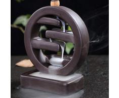 Le Reflux Brûle-encens avec 10 pcs le Reflux dencens Cône, décoration de la maison Porte encens en céramique Brûleur dencens en cône de refoulement