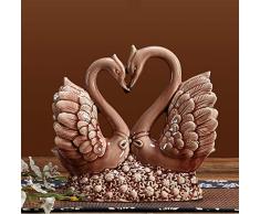 ZLYYH Sculptures,Statues,Statuette,Swan Porcelaine Statue Couple De Céramiques Artisanales,Caresse Amoureux du Prince,Home Studio Décoration Bureau Ornements Artisanat Sculpture,Accessoires Modèle