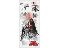 Thedecofactory 539136 Stickers Star Wars EP VII Villains BURS GÃANT ROOMMATES REPOSITIONNABLES (42X72CM), Vinyle, Multicolore, 104 x 46 x 0,1 cm