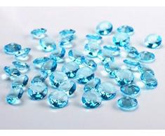 P&D Lot de 100 Pierres décoratives Diamants 1,2 cm//steru Décoration Mariage Baptême Communion Streudeko Décoration de Table (Turquoise)