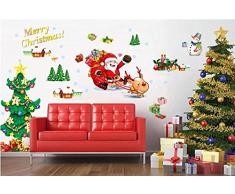 ufengke® "Joyeux Noël" Père Noël et Arbre de Noël Stickers Muraux, Salle de Séjour Chambre à Coucher Autocollants Amovibles