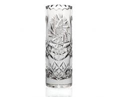 Vase, vase en cristal, collection "LINA", 24 cm, faits main, transparent (GERMAN CRYSTAL powered by CRISTALICA)