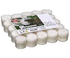 Smart Planet® Lot de 50 bougies chauffe-plat parfumées à la vanille Transparent