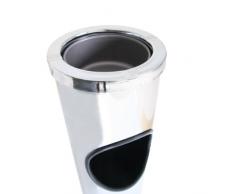 axentia Poubelle avec Cendrier pour Extérieur - Cendrier sur Pied en Acier Inox avec Poubelle -Poubelle Cendrier Argenté ø 15 cm Hauteur 57 cm