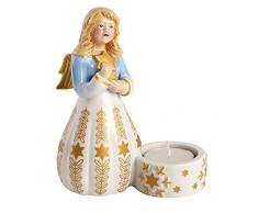 Villeroy & Boch Nostalgic Light Bougeoir en Porcelaine, Motif Grand Ange, Blanc, 11,4 x 6,4 x 14,2 cm