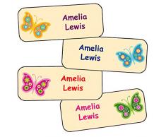 Stickers Personnalisés Prénom Et Nom | Autocollants Personnalisés Étanches Motif Papillons (40)