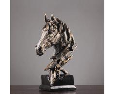 DAJIADS Statuette,Décoration Vintage Modélisation Animale Tête De Cheval en Bronze Art Déco Crafts pour Le Salon Bibliothèque Bureau Créatif Décorations Statues