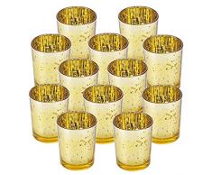 LA BELLEFÉE 12 Photophores Bougeoirs en Verre à Bougies Chauffe-Plat Bougies LED Décoration pour Table de Noël Mariage Anniversaire et Fête