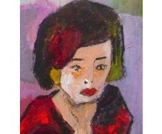 Peinture acrylique Art. Toile, tableau décoration. "Mathilde, songeuse".
