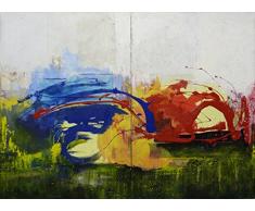 Tableau original. Énergie à débordement. Technique mixte, acrylique sur planche, Diptyque 120 x 160 cm