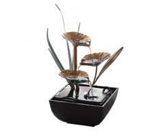 SODIAL Fontaines deau DéCoratifs DIntéRieur Lotus Fontaine RéSine Artisanat Cadeaux Feng Shui Roue de Bureau pour DéCoration de Maison et de Bureau Maison de Thé Prise EuropéEnne