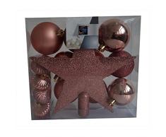 Kit 18 décorations de sapin - Boule et cimier - Rose