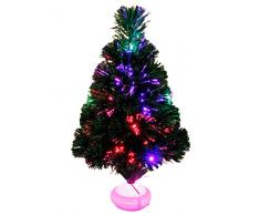 Outgeek Sapin de Noël, Fibre Optique Arbre de Noël Arbre de Noël Artificiel Vert avec LED et Stand Multicolor